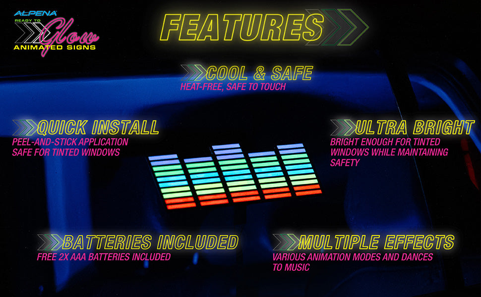 Colorful Equalizer Car Battery Sign Sticker (23x8cm) / 9in x 3.14in