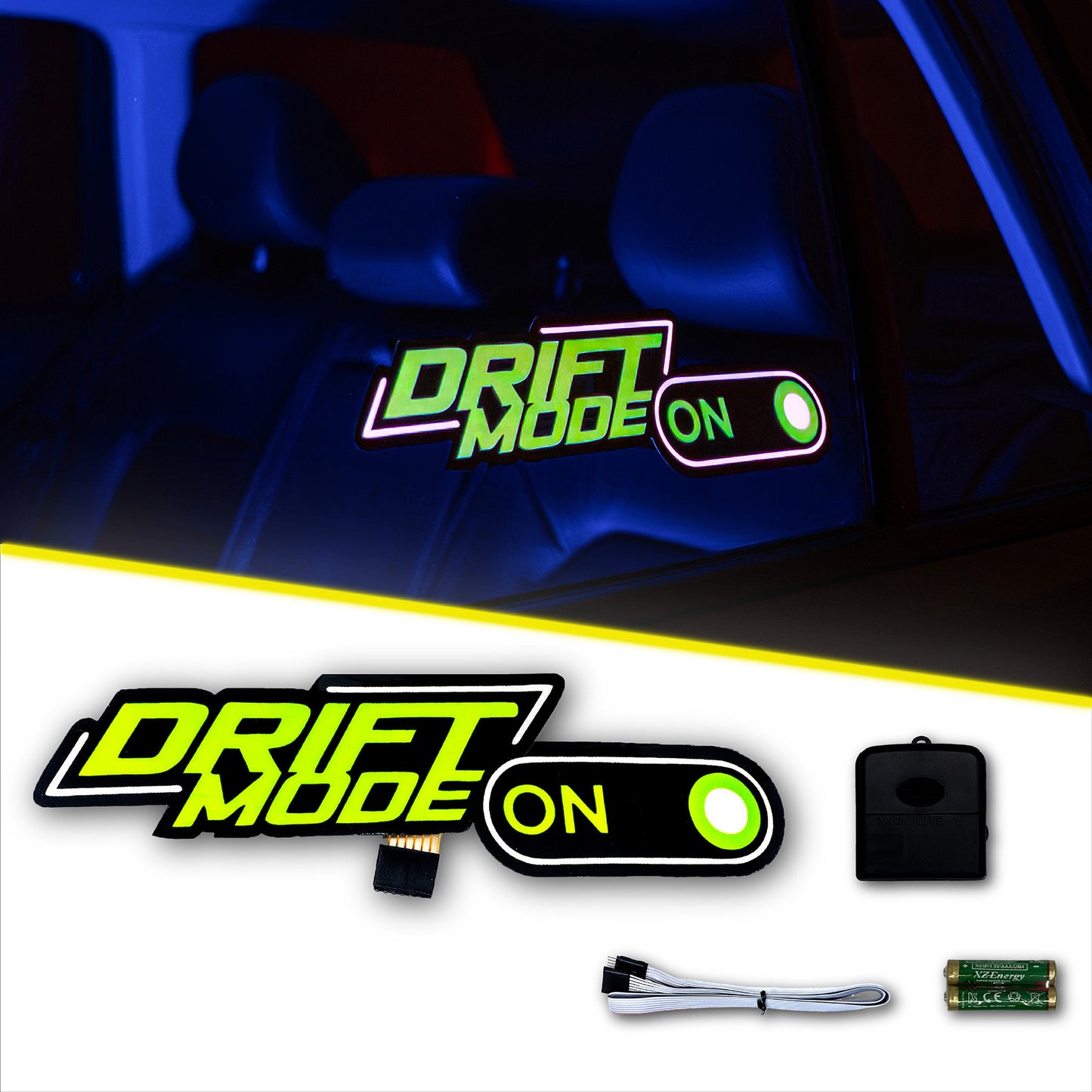 Drift Mode Car Battery Sign Sticker (23x7cm) / 9in x 2.75in