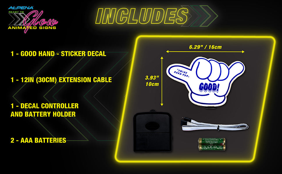 Good Hand Car Battery Sign Sticker (16x10cm) / 6.29in x 3.93in