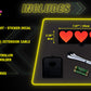 Triple Heart Car Battery Sign Sticker (20x6cm) / 7.87in x 2.36in