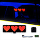 Triple Heart Car Battery Sign Sticker (20x6cm) / 7.87in x 2.36in