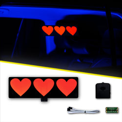 Triple Heart Car Battery Sign Sticker (20x6cm) / 7.87in x 2.36in