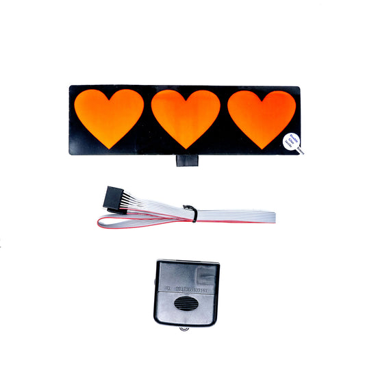 Triple Heart Car Battery Sign Sticker (20x6cm) / 7.87in x 2.36in