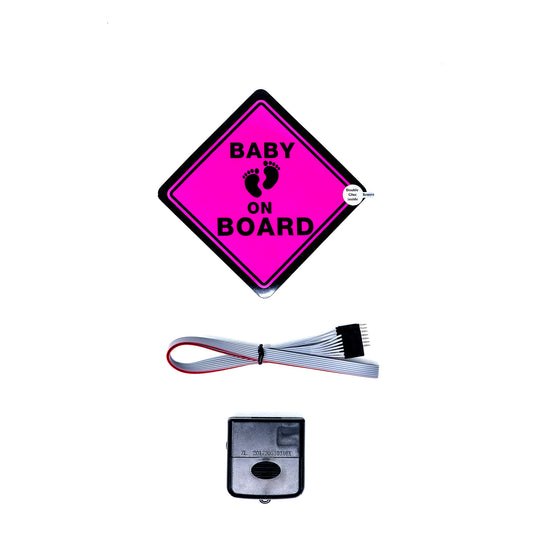 Baby On Board Car Battery Sign Sticker ( Pink) (15x15cm) / 5.9in x5.9in