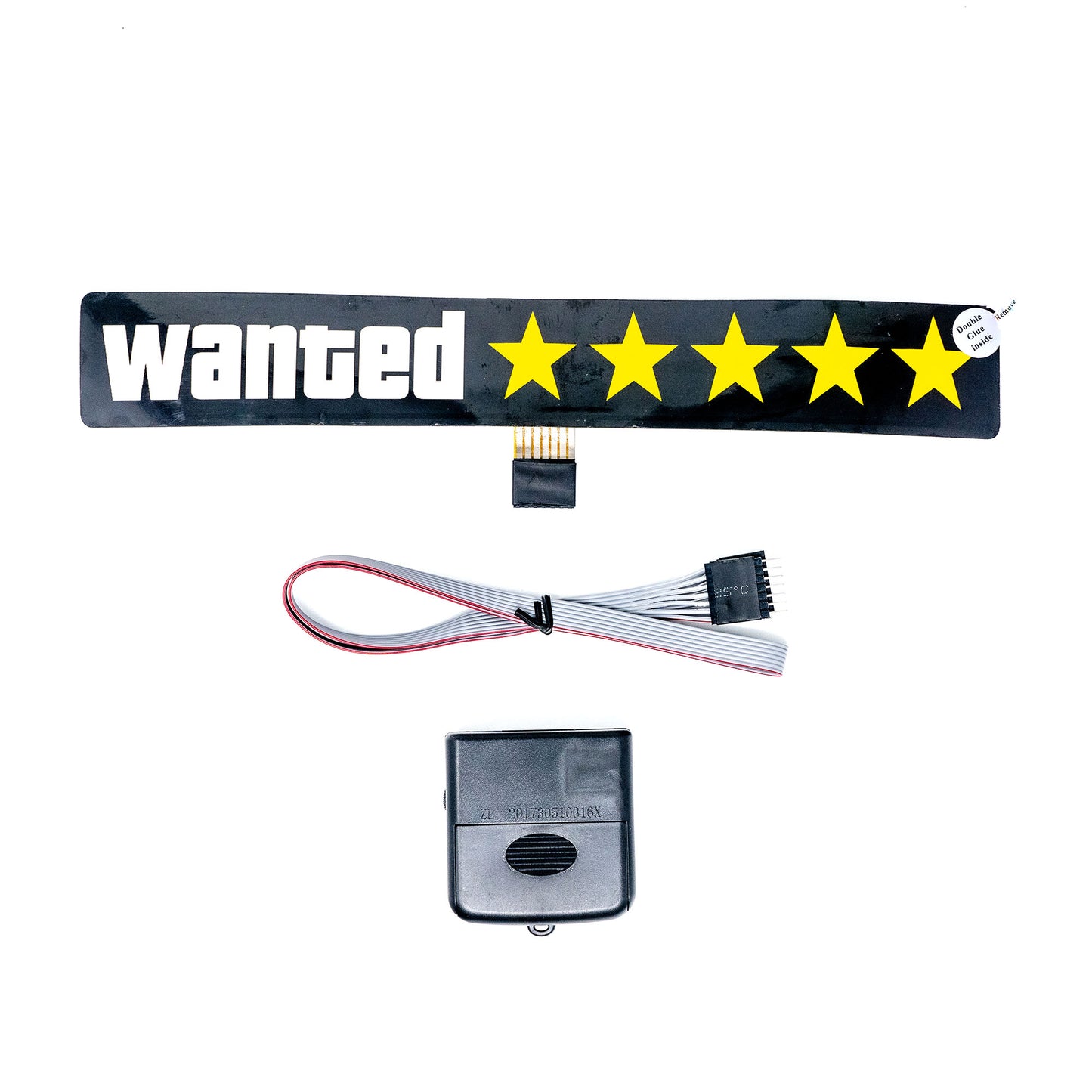 Wanted ***** Car Battery Sign Sticker (27x4cm) / 10.62in x 1.57in